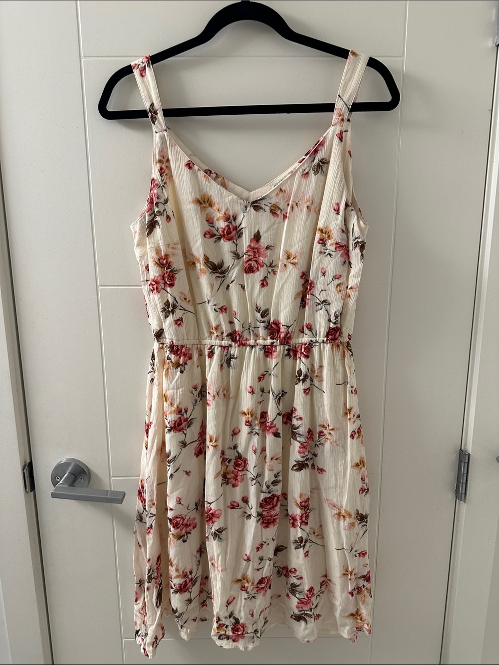 Only Cream Mini Dress with Pink Floral Print (102)